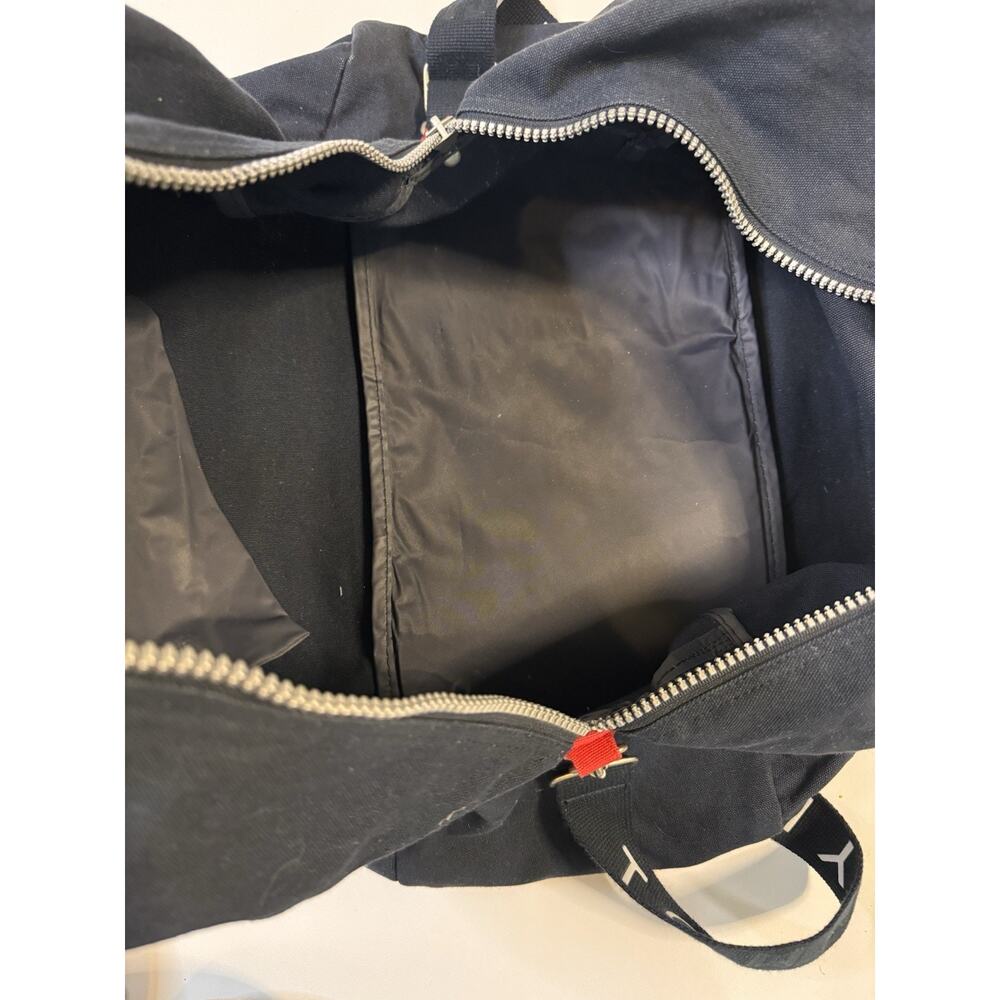 Tommy Hilfiger Bag Adult Large Blue Duffle Bag 90s Logo Canvas Distressed Mens - Picture 9 of 12